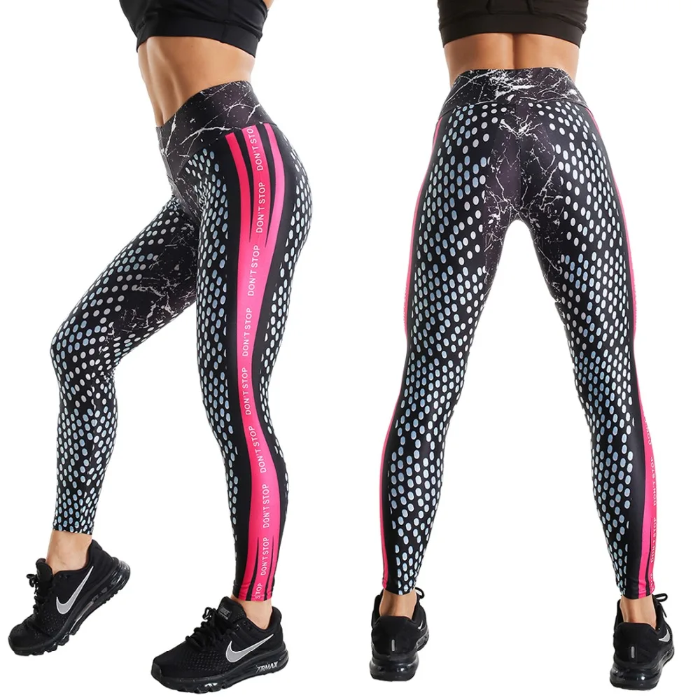 Push Up Elastic High Waist Printed Leggings Women Feather Letters Cross Waist Leggings For Weight Loss Tummy Control