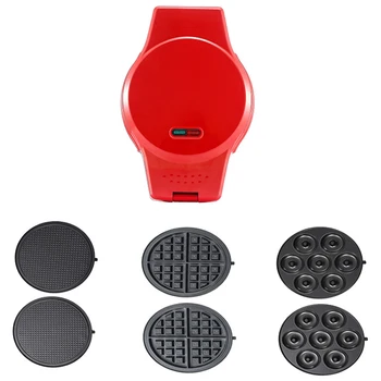 

Multifunction Waffle Maker Electric Doughnut Ice Cream Cone Grill Cake Oven Pan Eggette Machine 3 Plates UK Plug