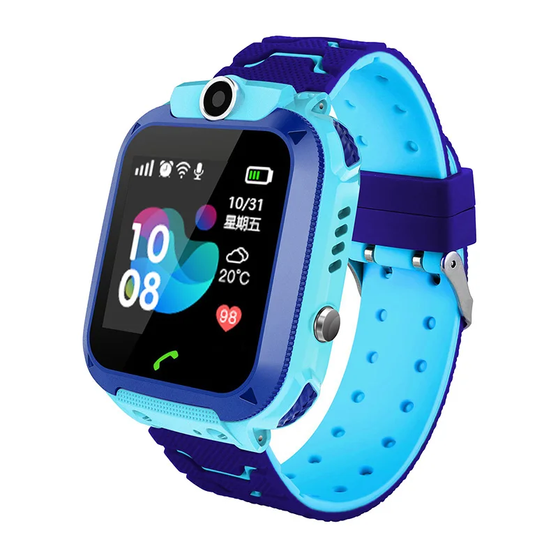 Новые смарт-часы LBS Kid SmartWatch детские часы для детей SOS Вызов локатор трекер анти потеря монитор ребенок подарок - Цвет: Blue