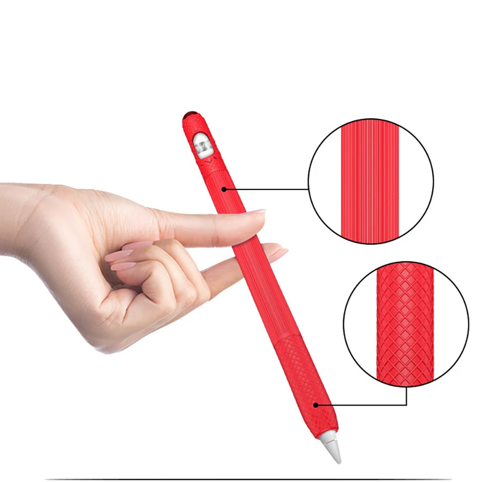Цветной Мягкий силиконовый чехол совместимый с Apple Pencil 1 iPad планшетом сенсорной