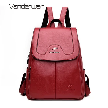 

2020 Women Leather Backpacks High Quality Female Casual Backpack For Girls School Bag Travel Bagpack Ladies Sac A Dos Back Pack