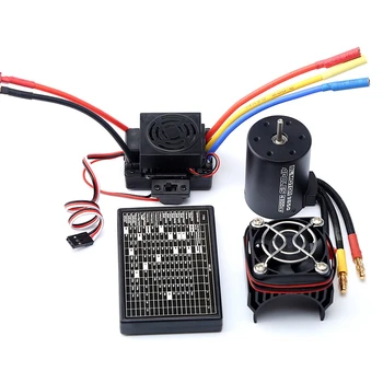 

3650 4300KV Brushless Motor & 60A ESC & Programmer Car & Heatsink Combo for 1:8/ 1:10 RC Car/Boat Part