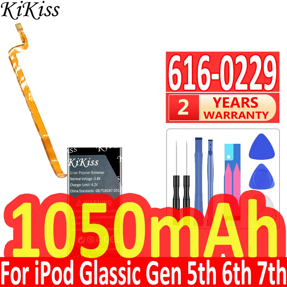 Batteria Potente Kikiss Da 1050Mah 616-0229 Per Ipod Classic Gen 6A 7A 80Gb 120Gb Sottile 160Gb Per Ipod 5/5/Gen