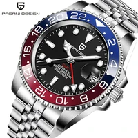 2022 New PAGANI DESIGN Luxury Men GMT Automatic Machinery Watch 40MM lunetta in ceramica cinturino giubileo zaffiro 100M orologio impermeabile