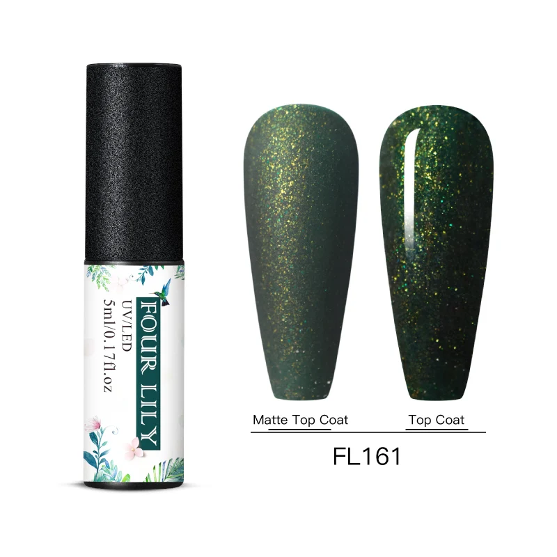Four Lily Matte Top Coat Color UV Gel Nail Polish Glitter Gel Polish Semi Permanent Soak Off UV Gel Varnish DIY Nail Art Gel - Цвет: S06932