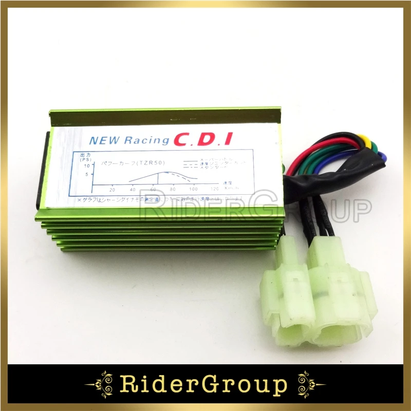 Зеленый 6 Pin гонки переменного тока CDI Коробка для китайского производства 50 90 110 125 150cc двигателя GY6 Скутер мопед Запчасти