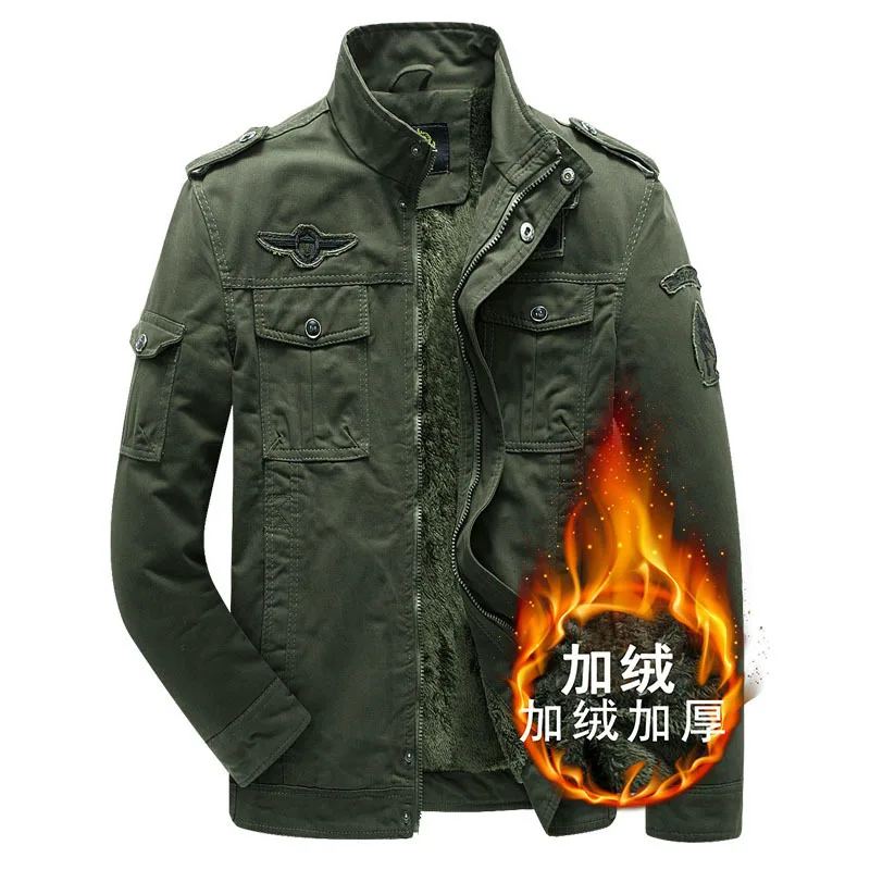 

2019 Winter New Style Pure Cotton Men's plus Velvet Washing jia ke kuan Thick Warm Coat Hooded Trench Coat Fashion