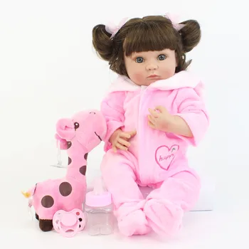 

40cm Full Body Silicone Reborn Baby Doll Toy 15” Soft Vinyl Princess Mini Girl Babies Doll Birthday Gift Play House Bathe Toy