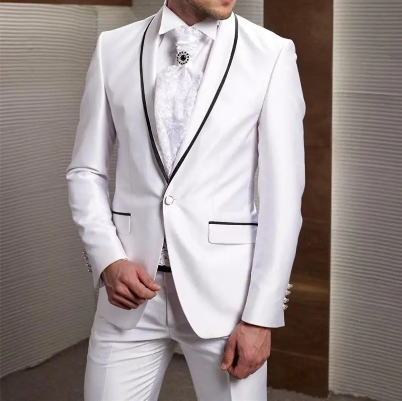 

New Arrival Slim Fit Men Suits Wedding Black dge Groom Tuxedos 2 Pieces (Jacket+Pants) Groomsman Suits Best Man Blazer