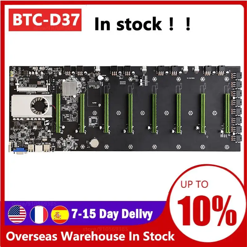 Материнская плата BTC D37 BTC-D37 Miner с расширяемым портом 8 * PCIE 16X /4 USB2.0 /DDR3 слот Sodimm