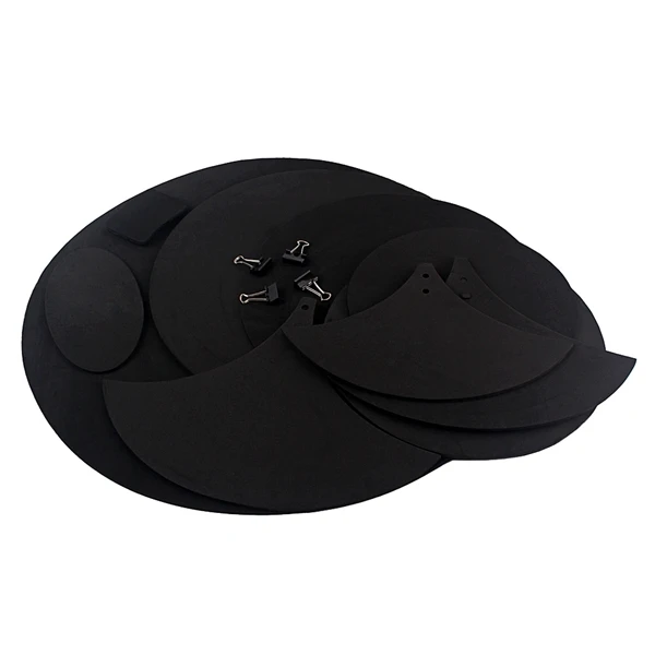 ELOS-14Pcs/набор Резиновый пенопласт Тамбор бас Snare барабан звук выключен тихий немой Практика Pad набор музыкальный инструмент аксессуар