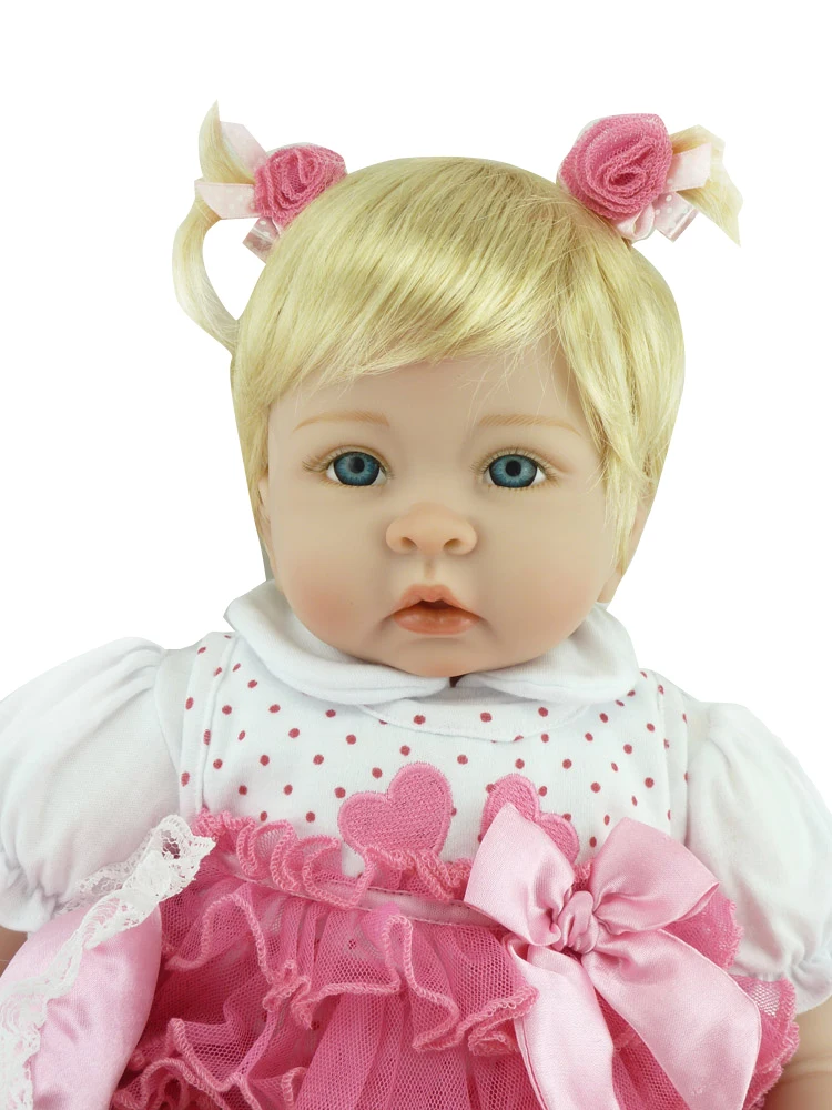 Кукла Bebe Reborn 22 дюйма 55 см силиконовая виниловая девочка кукла светлые волосы