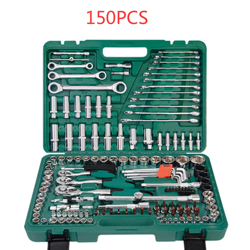 150 шт. Инструменты для ремонта авто, 1/4 дюймовый авторемонтный комплект гнездо храповой Ключ комбинированный пакет набор инструментов