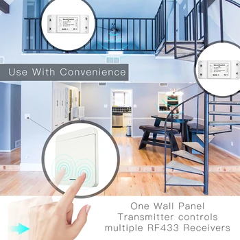 

Wireless Light Switch Wall Switch 433Mhz Wireless Stick-on Battery Operated Switches for Lamps Household Appliances Smart Switch