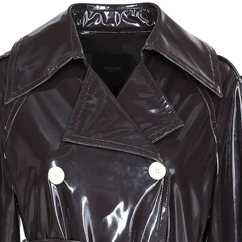 Niki Waterproof Patent Leather Trench Coat 4