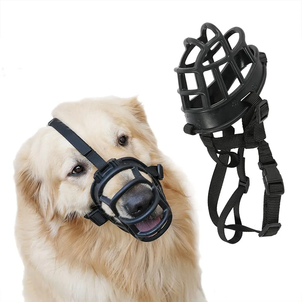 Strong Large Dog Muzzle Breathable Soft Rubber Basket Dog Muzzle Stop Biting Barking Chewing For Greyhound Whippet Products