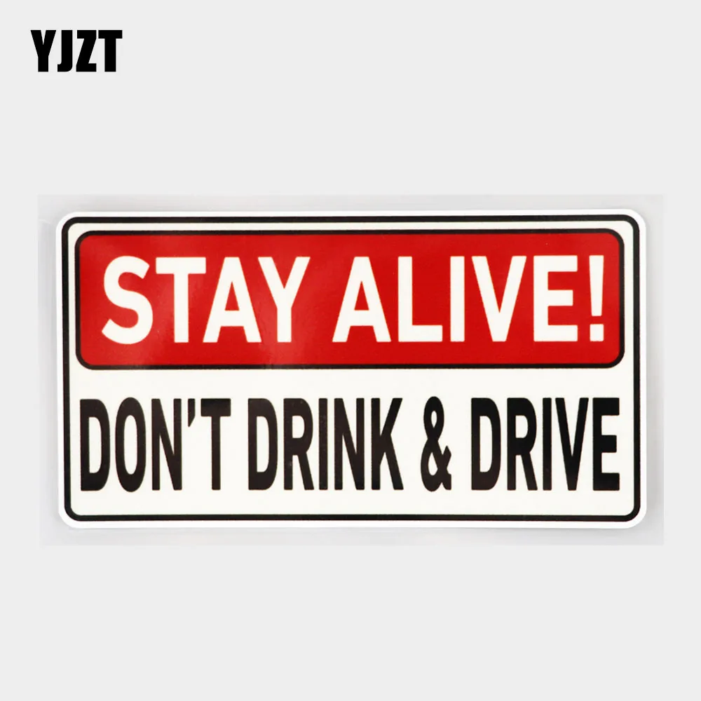 YJZT, 17,4 см × 9,3 см, наклейка «Оставайтесь живыми»! Не пить и не водить автомобильные наклейки из ПВХ 12C-0807 YJZT, 17,4 см × 9,3 см, наклейка «Оставайтесь живыми»! Не пить и не водить автомобильные наклейки из ПВХ 12C-0807