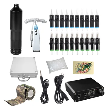 

High Quality Tattoo Kit With 3rd generation Rotary Pen Tattoo Cartridge Needle LCD Mini Power Equipment Supplies