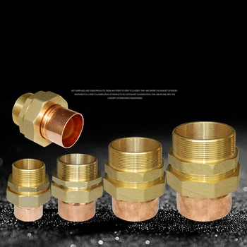 

big size Refrigeration accessories male thread brass union joint and red copper pipe TP2 TP union joint adapter