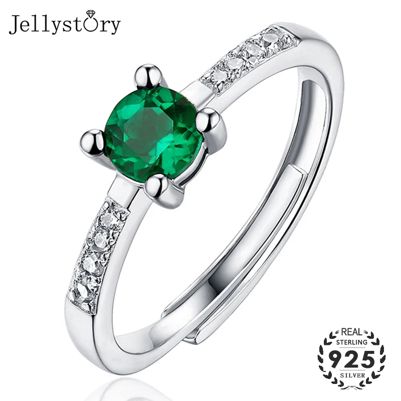 Роскошные кольца Jellystory из 100% настоящего стерлингового серебра пробы 5 мм круглые