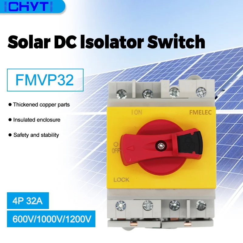 2P 32A 600V 4P 1000V 1200V Solar DC Isolator Switch Disconnector CE