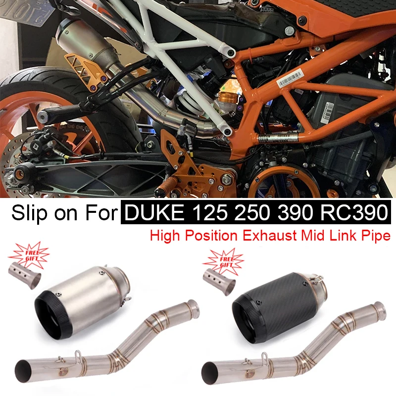 

Motorcycle Exhaust System Muffler Escape Modified Middle Link Pipe Slip on For DUKE 125 250 390 RC390 2017 2018 2019 2020 2021