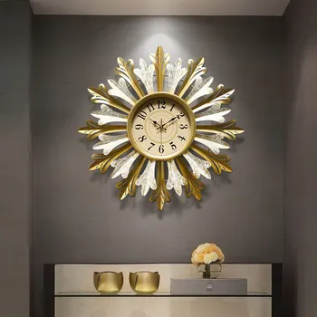 

MODERN LUXURY WROUGHT IRON 3D GOLD WALL CLOCKS HOME LIVINGROOM MUTE METAL CLOCK WALL MURAL DECORATION HOTEL WALL STICKER CRAFTS