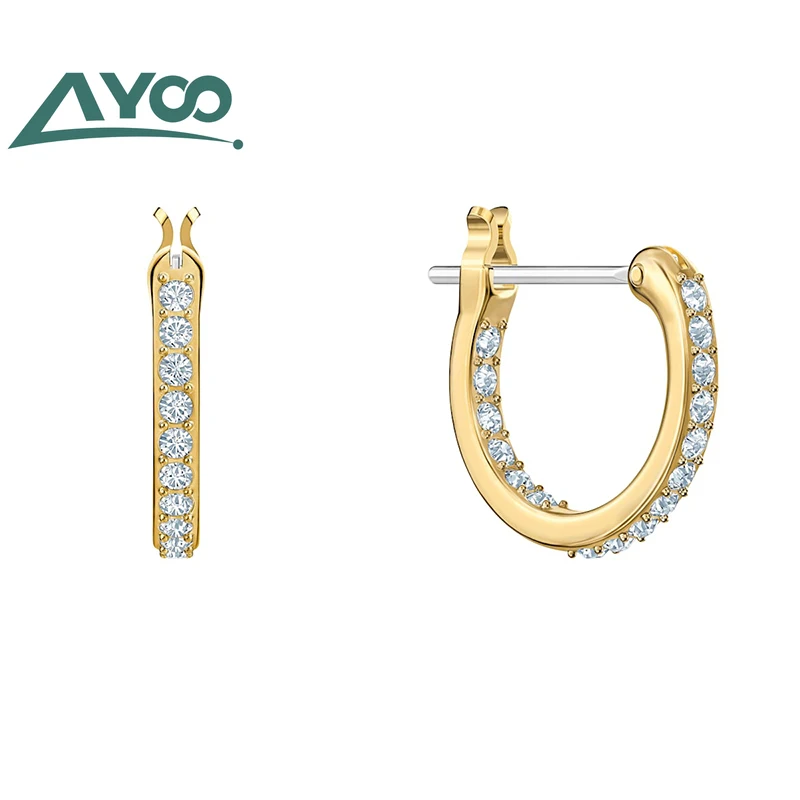 AYOO SWA Высокое качество золотой простой Таро магические серьги квадратный большой круг кристалл романтичные серьги
