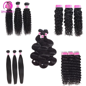 Wholesale Indian Straight Body Wave Hair Weave Bundles Remy Human Hair Bundles Deep Wave Water Wave Kinky Curly Weft Extensions 1