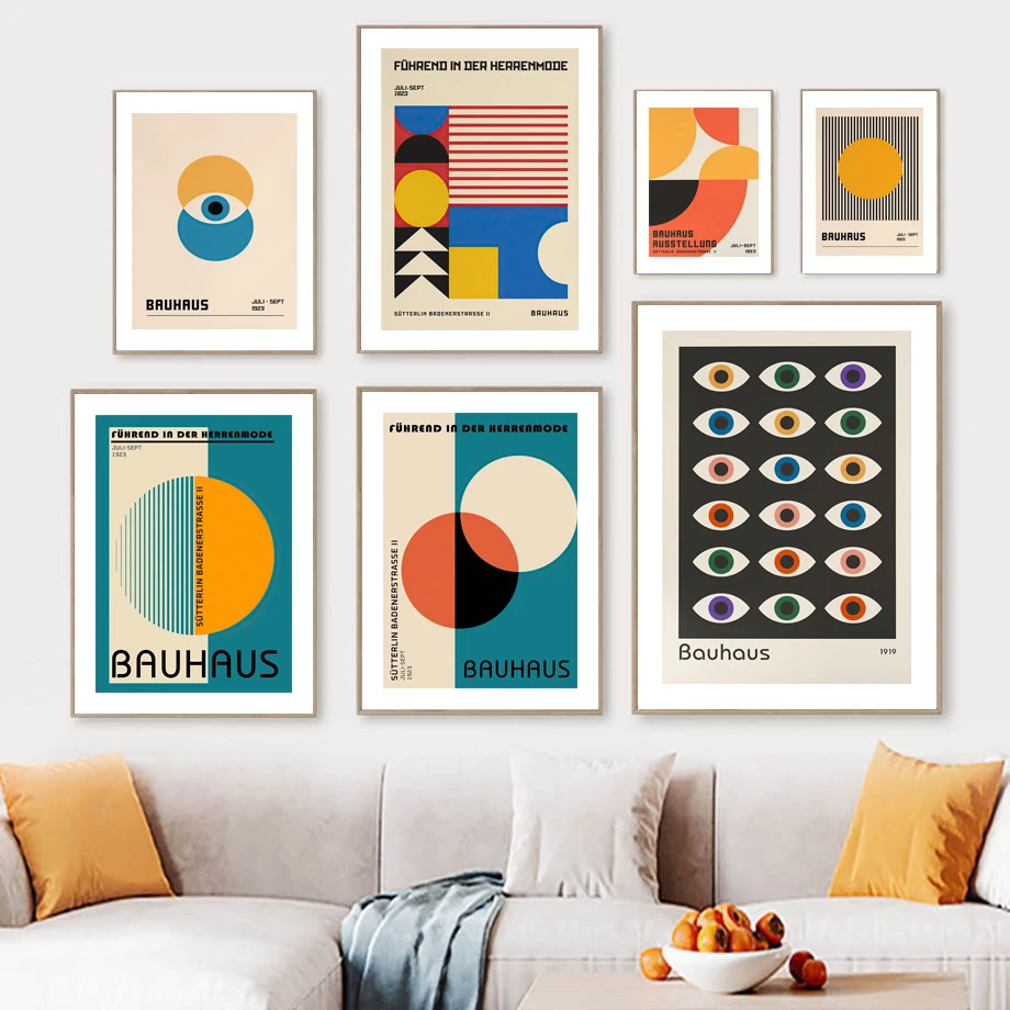 抽象的な幾何学的なポスタースタイルのギャラリーウォールアートキャンバス絵画北欧のポスターとリビングルームの壁の写真 Aliexpress