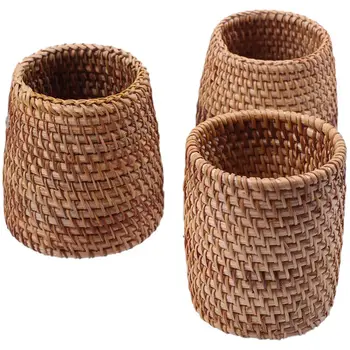 

Rattan Chopsticks Tube Shovel Spoon Barrel Dinner Knife Fork Cutlery Storage Box Home Storage Basket