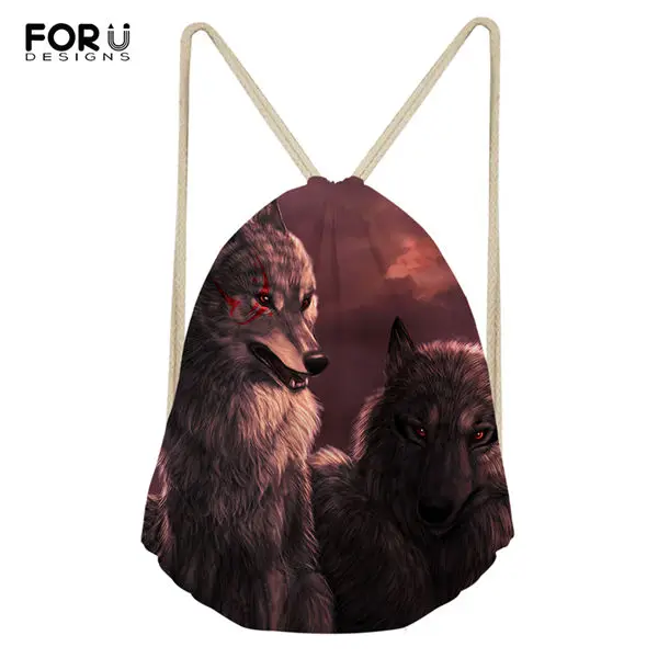 FORUDESIGNS/модные сумки на завязках для путешествий "Fantasy Wolf" узор Для женщин обувь карманы мультфильм дизайн с изображением животных, рюкзак для путешествий - Цвет: CDWX3765Z3
