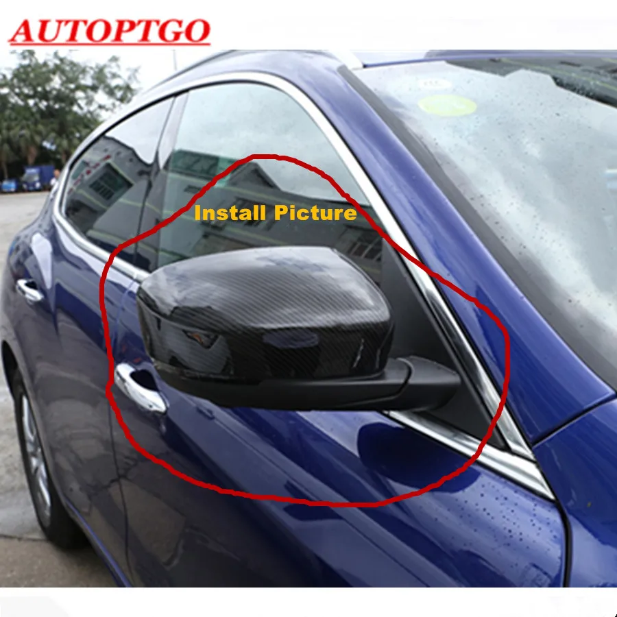 1 пара углеродного волокна зеркало заднего вида оболочка Защитная крышка для Maserati Levante стайлинга автомобилей
