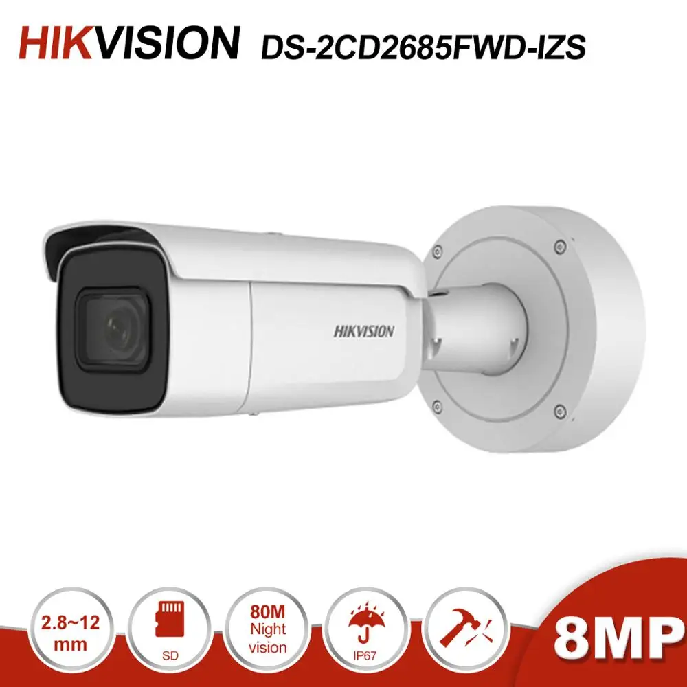 Hikvision DS 2CD2685FWD IZS 8MP Bullet POE ip камера сетевая CCTV с переменным фокусным расстоянием