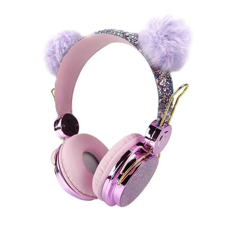 Cute Kids Wired Headphone with Microphone Girls 3 5mm Cat Mobile Gamer Computer Earphone Gift Stereo Girl Phone Headphones