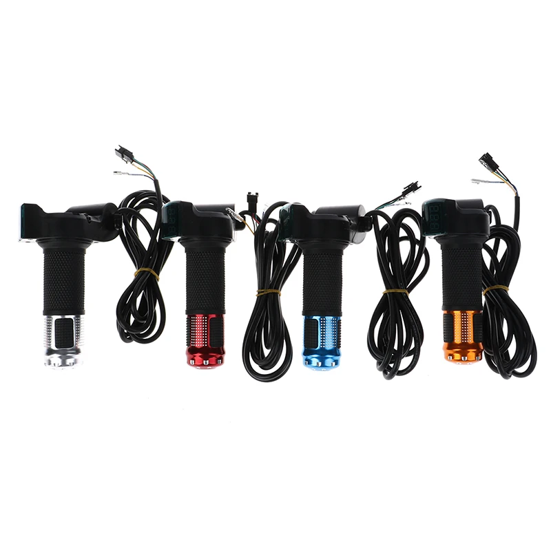 2pcs/1pair Universal Electric Bike Throttle with LCD display Indicator Gas Handle Throttle for 12-99V E motocycle Bicycle parts