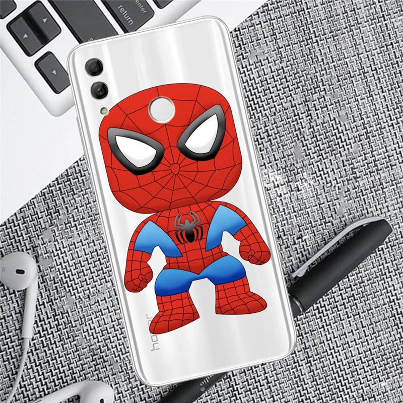 С героями комиксов Марвел, с принтом в виде персонажей из мультфильма для huawei Honor 10 9 8 8X 8C 7A 7C 7X7 6X 6A 20 Pro V20 20i Lite чехол для телефона чехол Funda Coque Etui «Человек-паук»
