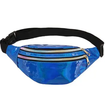 

Chest Belt Bag Pink Silver Fashion Waist Bags Geometric Female Laser Chest Bag Phone Pouch Bag Hot Sale Fanny Pack Women Cheap