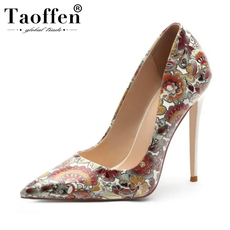 Taoffen/женские туфли-лодочки из лакированной кожи большие размеры 34-45 разноцветные