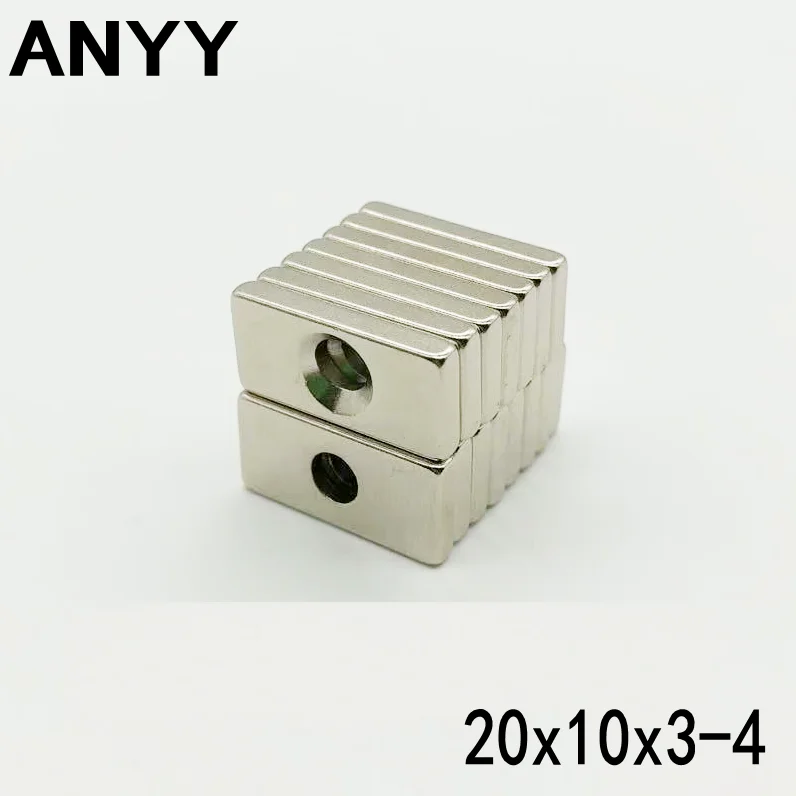 Неодимовый магнит 20x10x3 4 с отверстием редкоземельный сильный Круглый постоянный