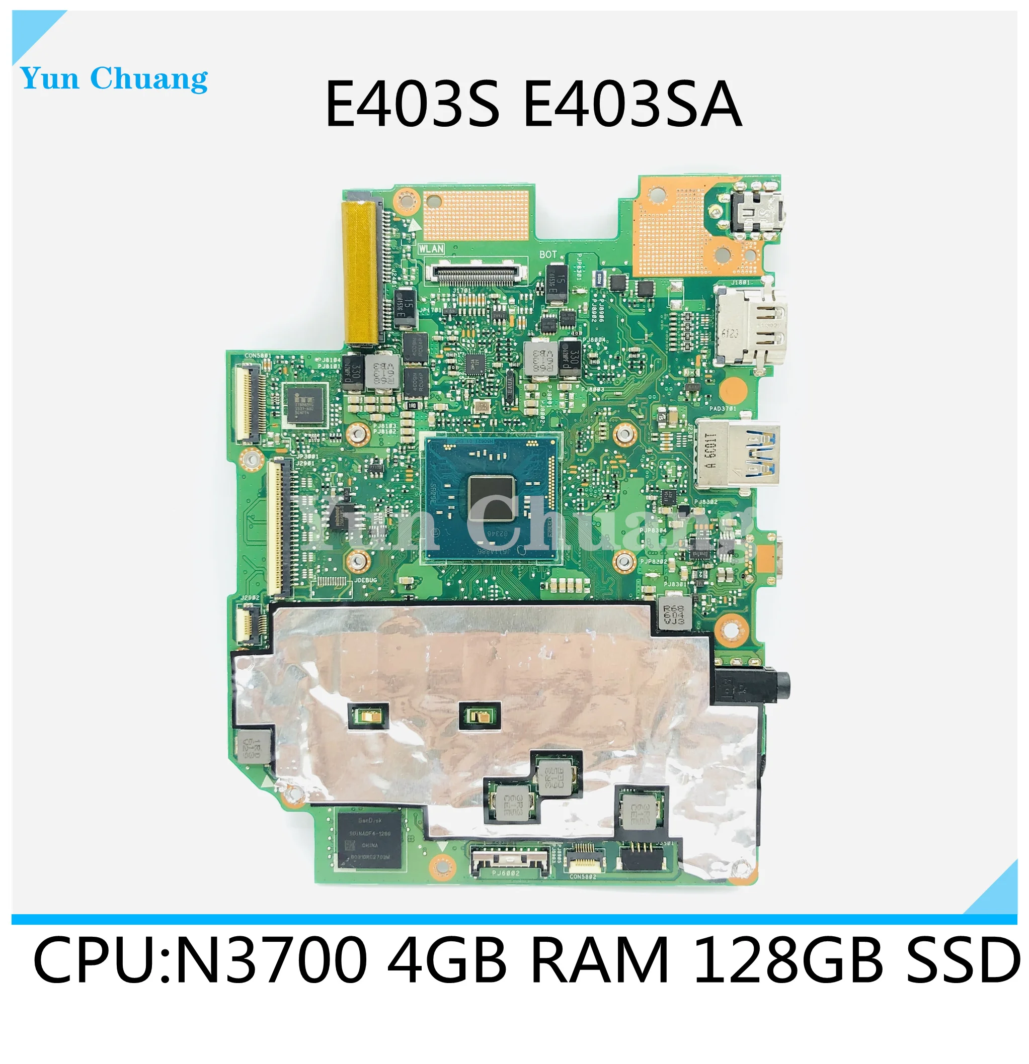 E403SA Laptop motherboard For Asus E403S Mainboard REV.2.1 With N3700 4G RAM 128G SSD 100% fully tested | Компьютеры и офис