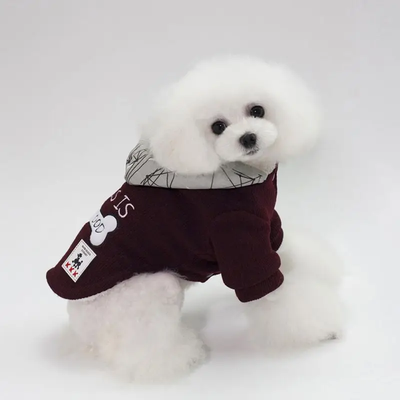 Моя еда собака костяная куртка зимняя теплая собака Pet куртка для маленьких домашних животных одежда с капюшоном новое поступление