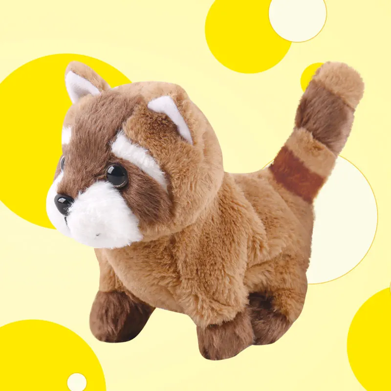 Electronic Plush Raccoon Toy Walk Robot Animal Electric Procyon Lotor Pet With Music Funny Bear Toys For Children Birthday Gift 2