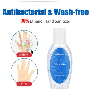 

50ml Hand Sanitizer 70% Ethanol Antibacterial Refreshing Gel Disinfection Hand Sanitizer for Kids Adults No-wash Waterless