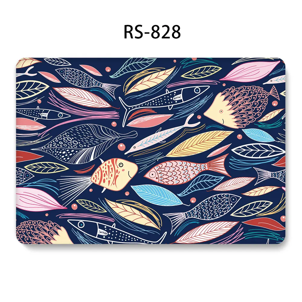 Чехол для ноутбука MacBook Touch ID Air 13 Pro retina 11 12 15 для mac book New Pro 13 A2159 Сенсорная панель жесткий корпус+ крышка клавиатуры - Цвет: 828