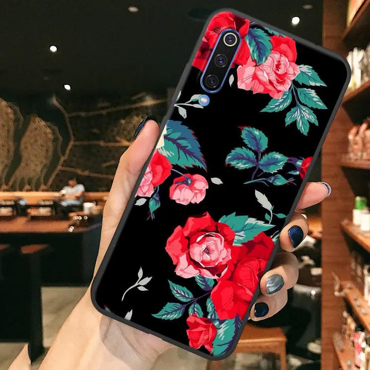 Чехол на xiomi xiaomi mi a3 a2 lite case Милый роскошный цветочным рисунком чехлы для mi a2 a3 8 чехол ксиоми ми c 3 c 2 8 лайт case силиконовый чехол ксиоми чехол на сяоми ми 8 а3 а2 лайт чехол - Цвет: Red Flower