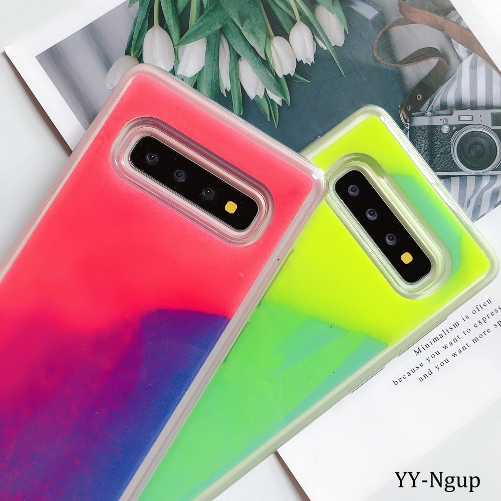 Светящийся чехол для samsung A50 A70, светящийся в темноте Блестящий Жидкий чехол для samsung Galaxy A10 A20 A30 A40 A50 A70 telefon Case