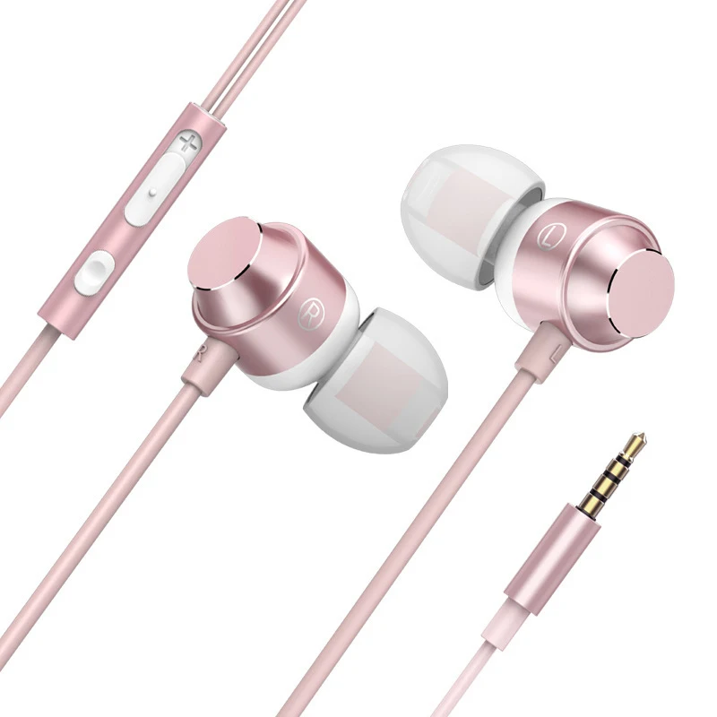 

Ear-in Earphones Metal Magnetic Line Control Ergonomic Anti-slip TPE Earphones SP99