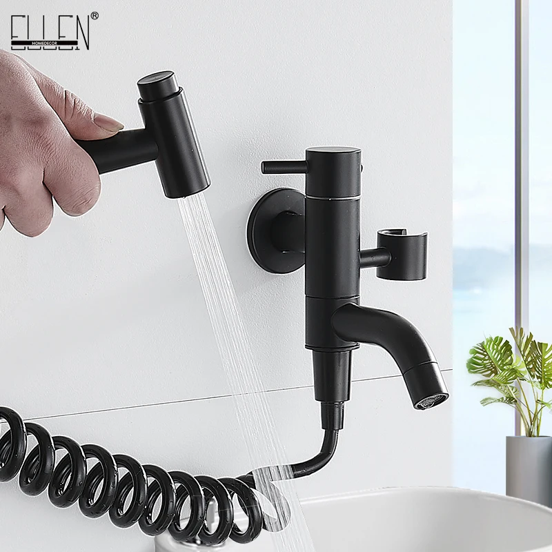ELLEN Black Bathroom Handheld Toilet Bidet Sprayer Set Bidet Faucet for Bathroom with Toilet