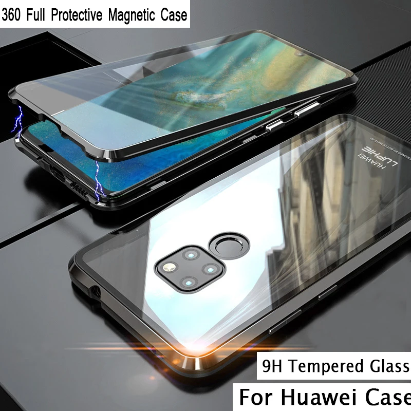 360 полностью обернутый Магнитный чехол из закаленного стекла для huawei mate 30 20 pro P20 P30